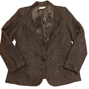 Dark Romantic Academia Whimsigoth Poetcore Black Lace Blazer Satin Collar Sz 10